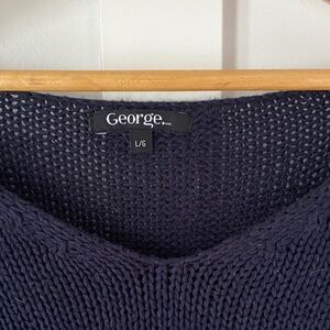 George Women's Deep Blue V-Neck Sweater